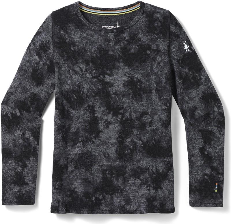 Classic Thermal Merino Base Layer Crew - Kids - black tie dye 1