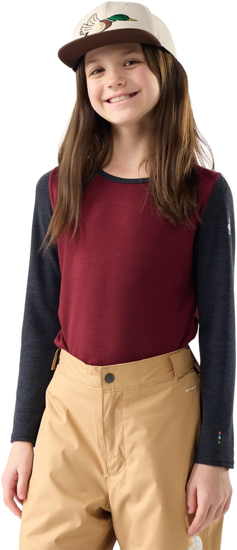 Classic Thermal Merino Base Layer Crew - Kids - cherry lacquer 1