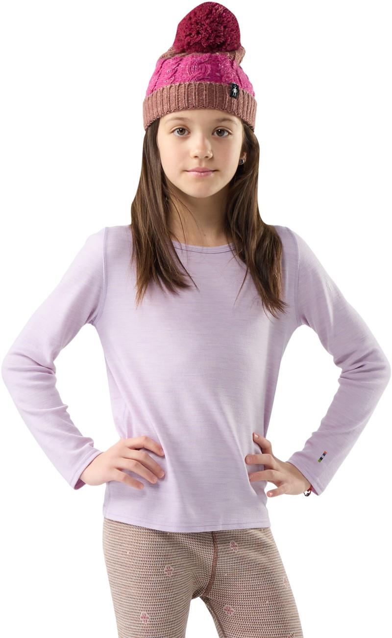 Classic Thermal Merino Base Layer Crew - Kids - lavender sky heather 1
