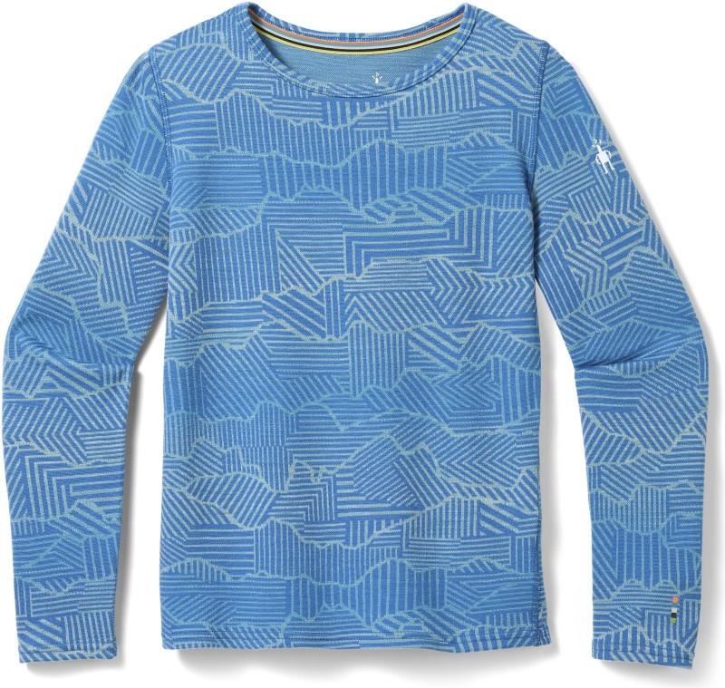 Classic Thermal Merino Base Layer Crew - Kids - nightfall linear peaks 1
