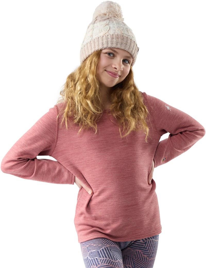Classic Thermal Merino Base Layer Crew - Kids - rosewood heather 1