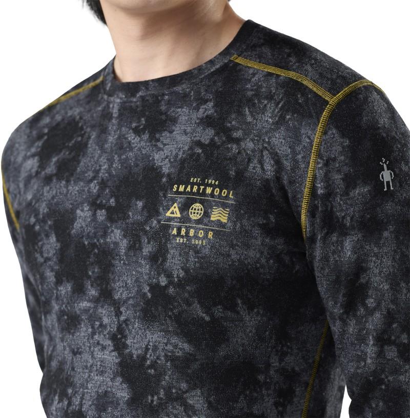Classic Thermal Merino Base Layer Crew - Mens - black tie dye / honey gold 1