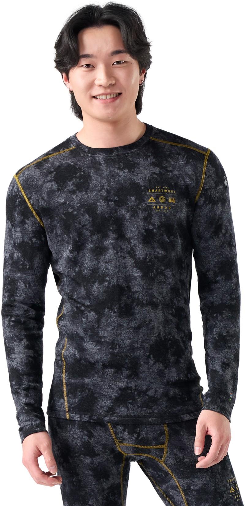 Classic Thermal Merino Base Layer Crew - Mens - black tie dye / honey gold 1