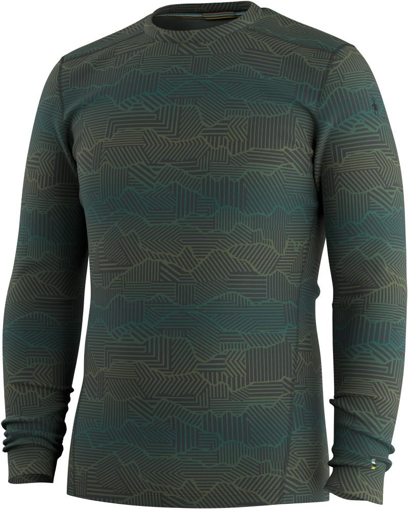 Classic Thermal Merino Base Layer Crew - Mens - charcoal linear peaks 1