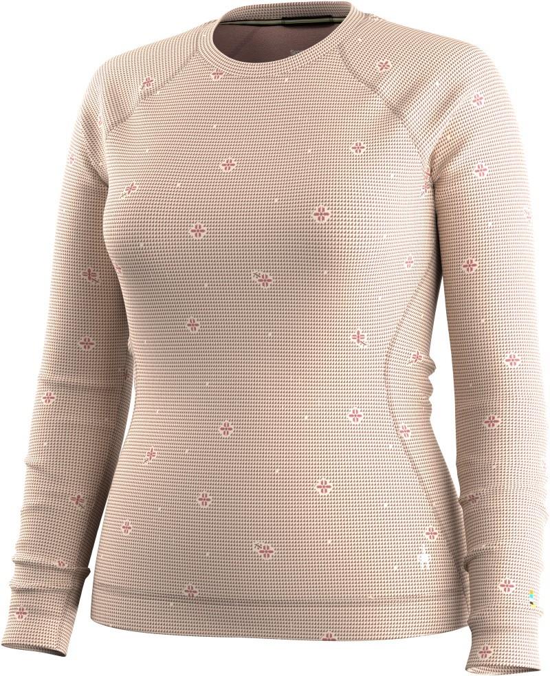 Classic Thermal Merino Base Layer Crew - Womens - almond mini meadow 1