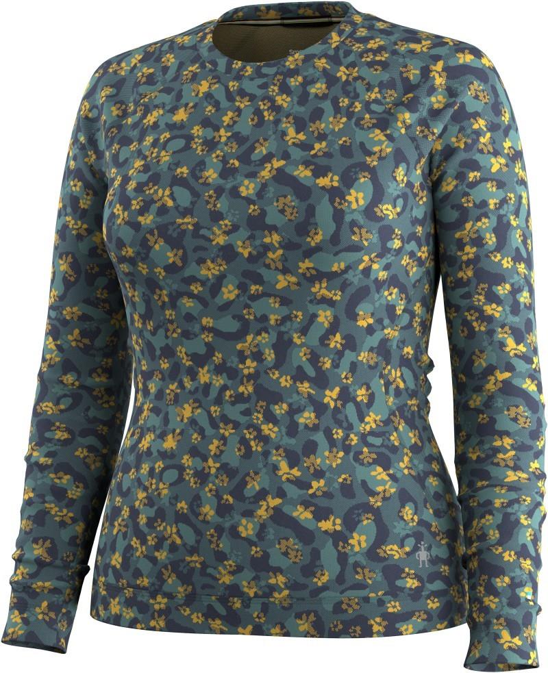 Classic Thermal Merino Base Layer Crew - Womens - dark teal wild blossom 1