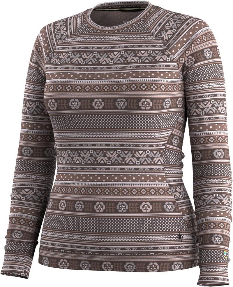 Classic Thermal Merino Base Layer Crew - Womens - mocha fair isle fun 1