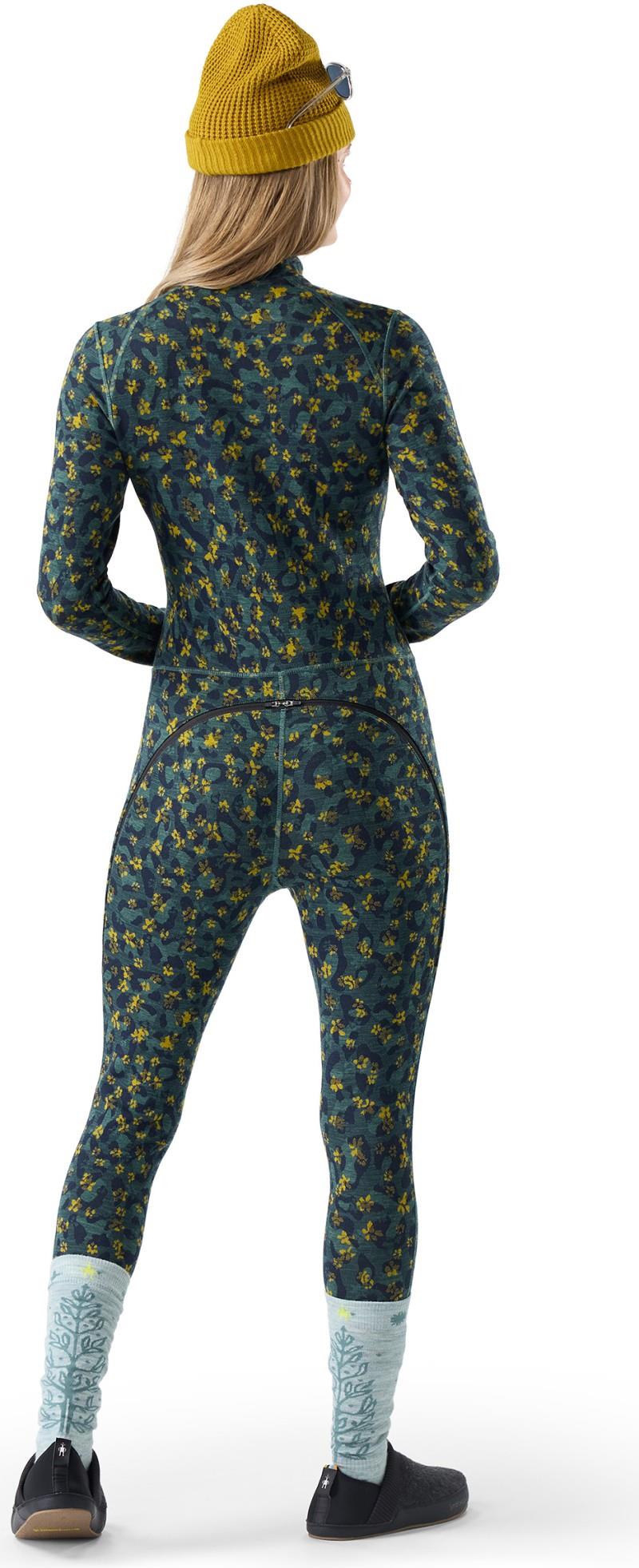 Classic Thermal Merino Base Layer One Piece - Womens - dark teal wild blossom 1