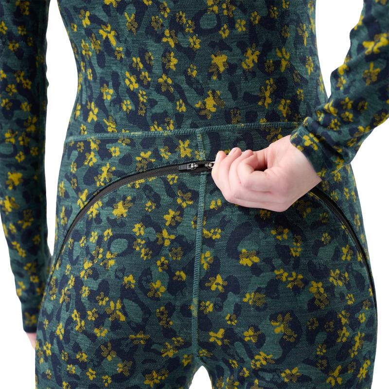 Classic Thermal Merino Base Layer One Piece - Womens - dark teal wild blossom 1