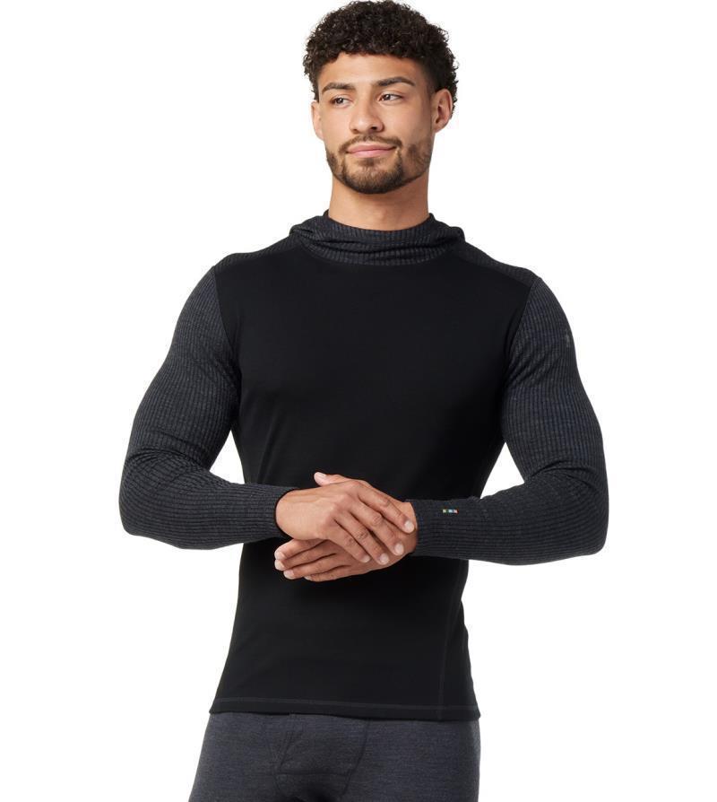 Classic Thermal Merino Base Layer Rib Hoodie - Mens - black 1