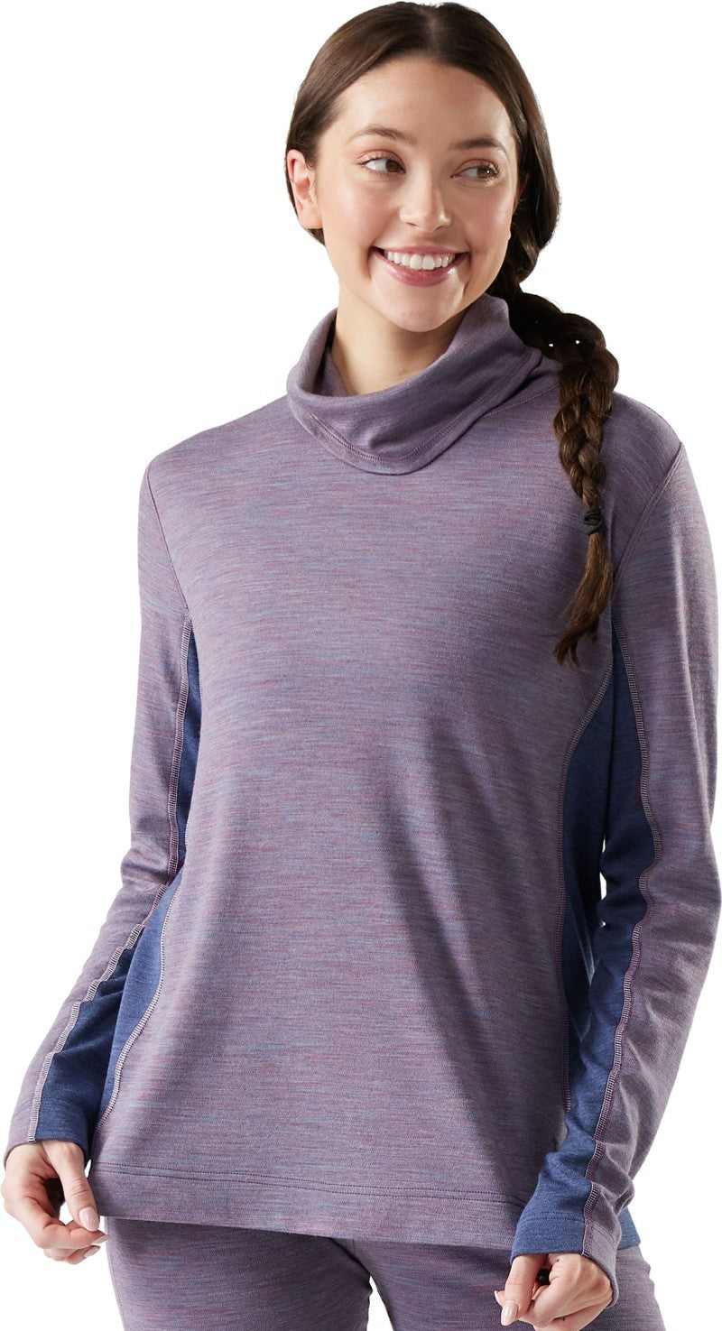 Classic Thermal Merino Mock Neck - Womens - chalk violet heather 1