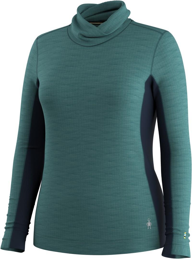 Classic Thermal Merino Mock Neck - Womens - dark teal heather / deep navy heather 1