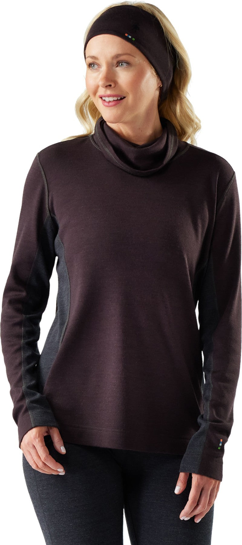 Classic Thermal Merino Mock Neck - Womens - mink heather 1