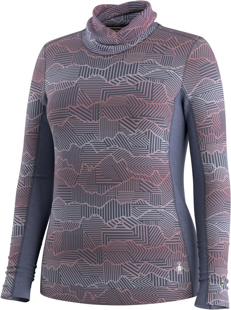 Classic Thermal Merino Mock Neck - Womens - nightfall linear peaks 1