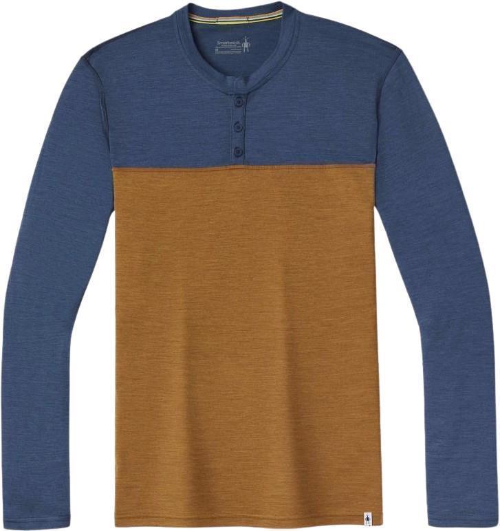 Colorblock (150) LS Henley - Mens - Dark Denim Heather / Acorn Heather 1