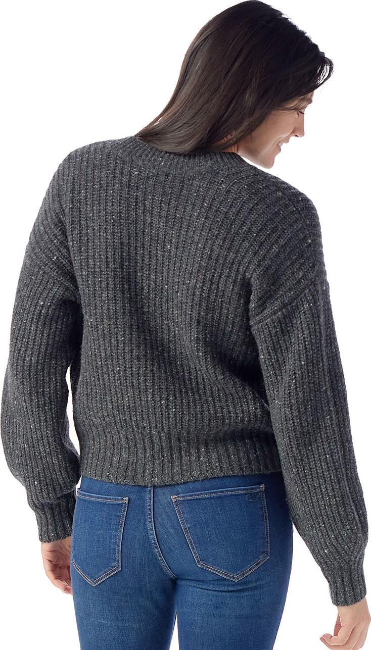 Cozy Lodge Cropped Cardigan Sweater - Womens - Charcoal Heather 2