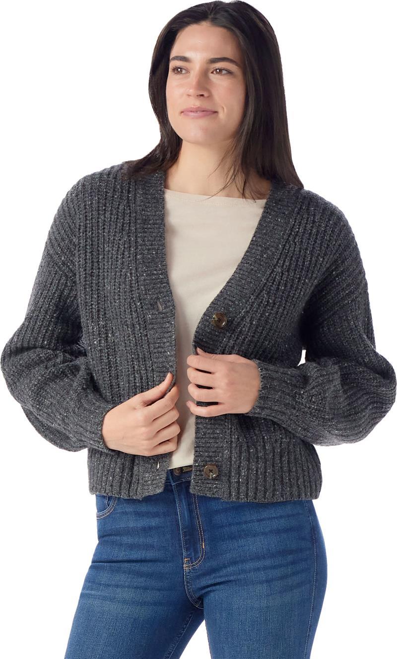 Cozy Lodge Cropped Cardigan Sweater - Womens - Charcoal Heather 3