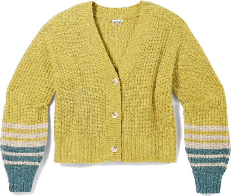 Cozy Lodge Cropped Cardigan Sweater - Womens - Citron Heather 1