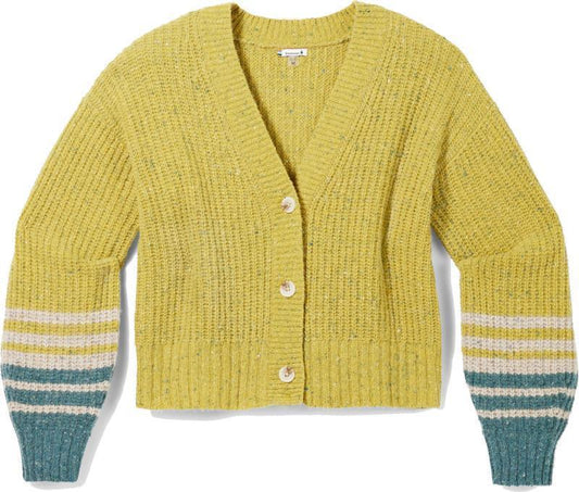 Cozy Lodge Cropped Cardigan Sweater - Womens - Citron Heather 1