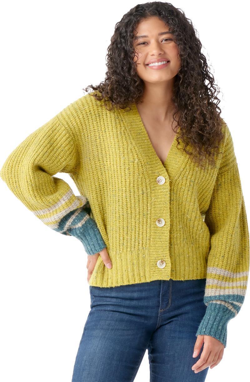 Cozy Lodge Cropped Cardigan Sweater - Womens - Citron Heather 2