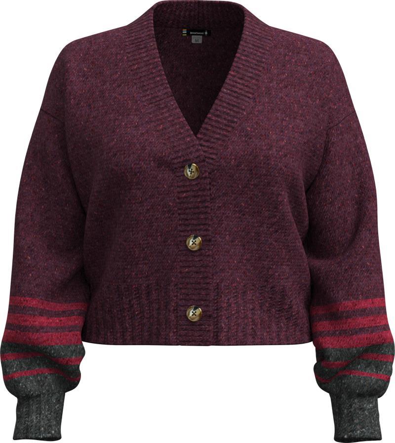 Cozy Lodge Cropped Cardigan Sweater - Womens - Eggplant Heather 1