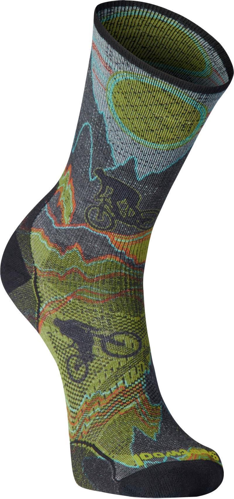 Cycle Zero Cushion Print Crew Socks - Mens - Graphite 2