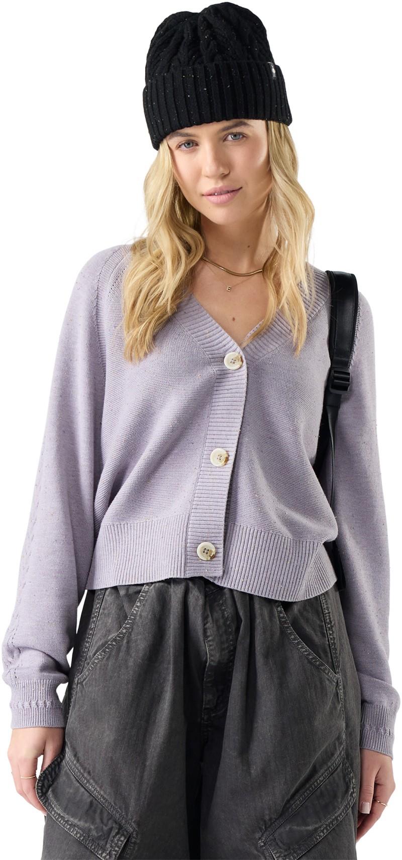 Edgewood Cardigan - Womens - purple storm donegal 1