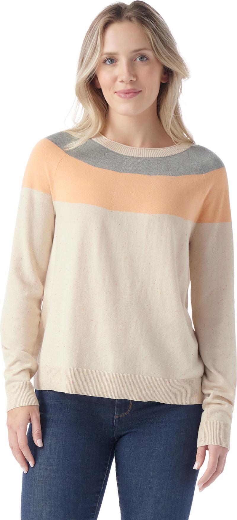 Edgewood Colorblock Crew Sweater - Womens - Almond Donegal 2