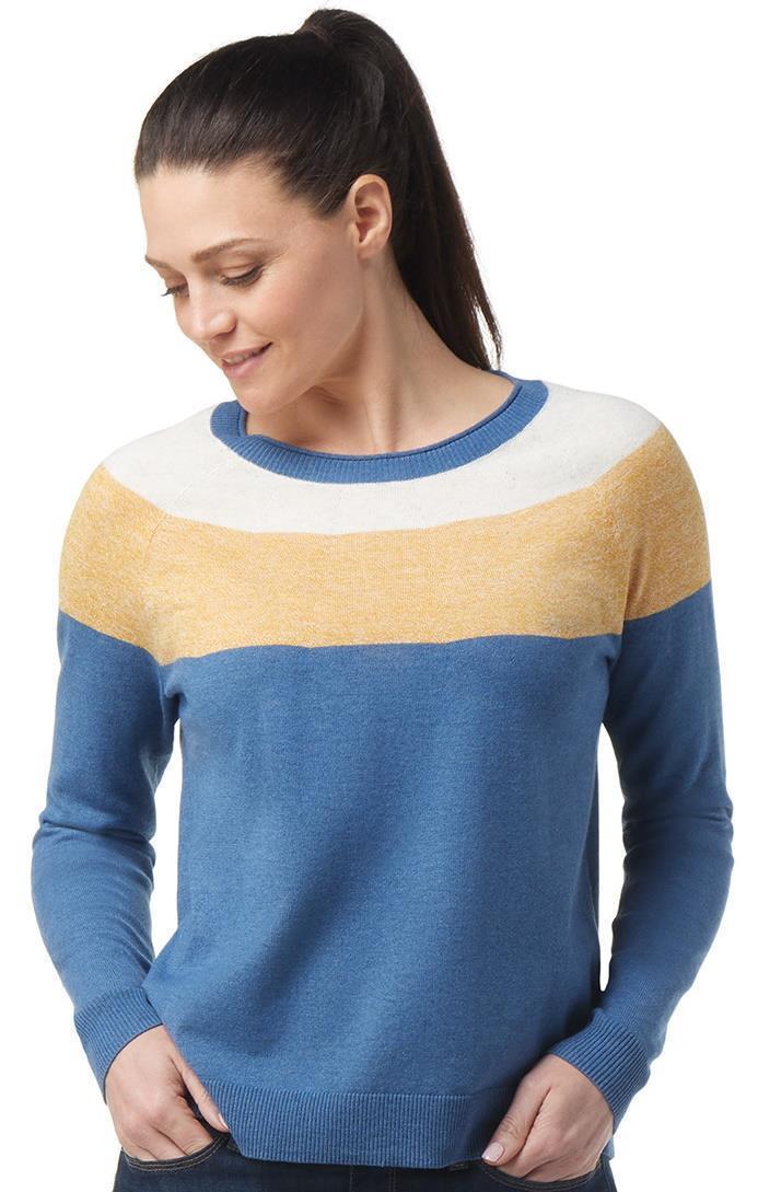 Edgewood Colorblock Crew Sweater - Womens - Blue Horizon Heather 2