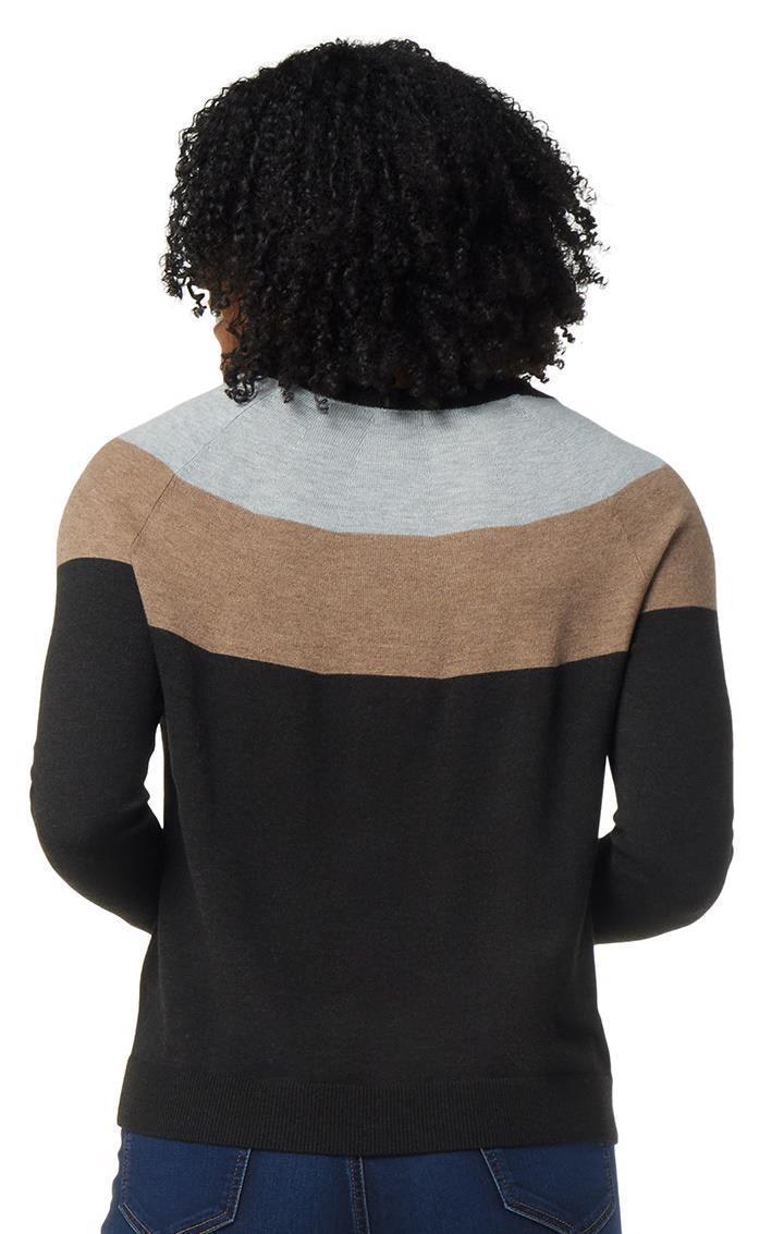 Edgewood Colorblock Crew Sweater - Womens - Charcoal Heather 2