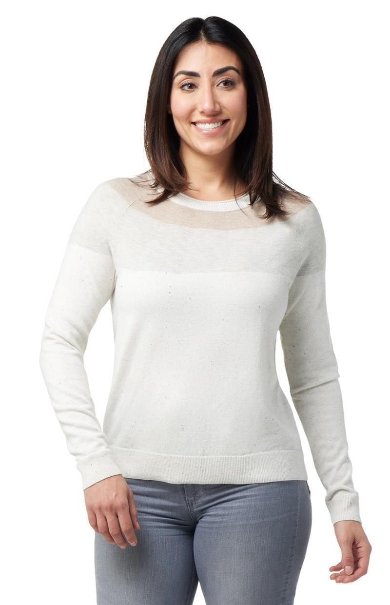 Edgewood Colorblock Crew Sweater - Womens - Natural Donegal 2