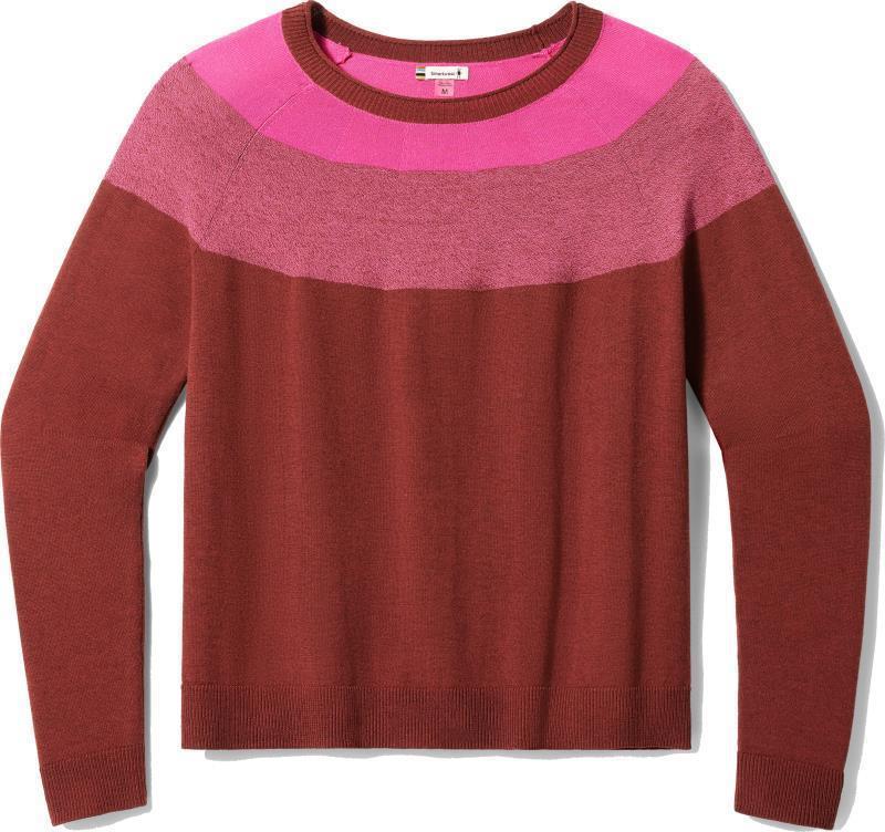 Edgewood Colorblock Crew Sweater - Womens - Pecan Brown Heather 1