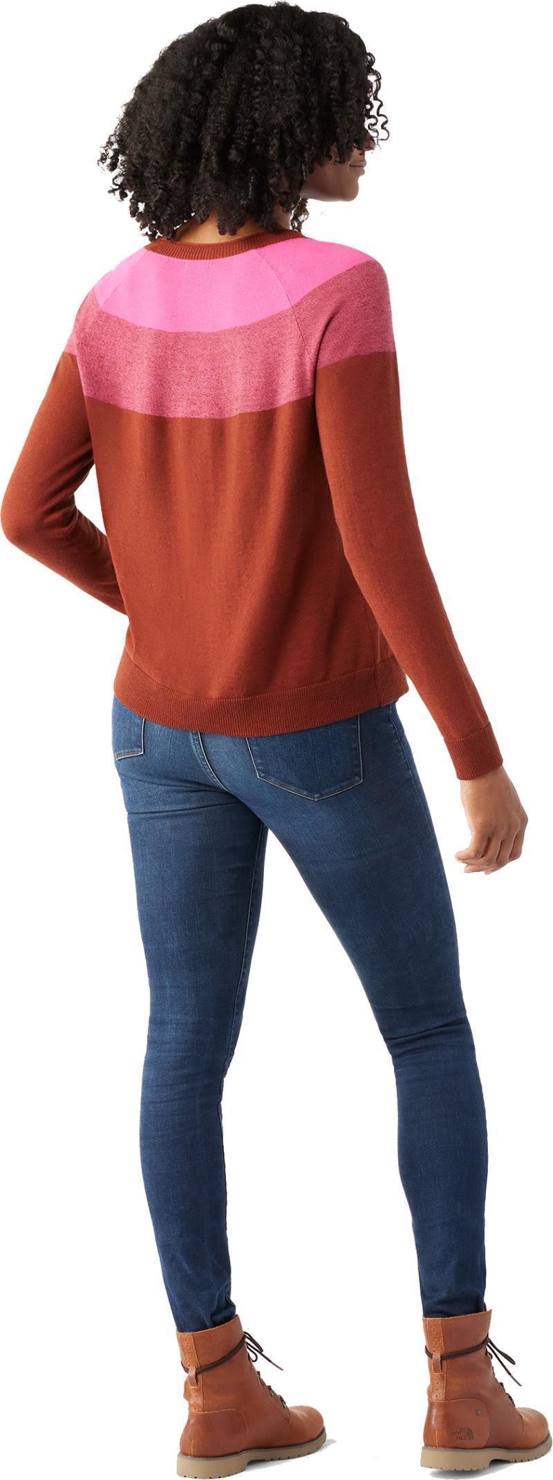 Edgewood Colorblock Crew Sweater - Womens - Pecan Brown Heather 3
