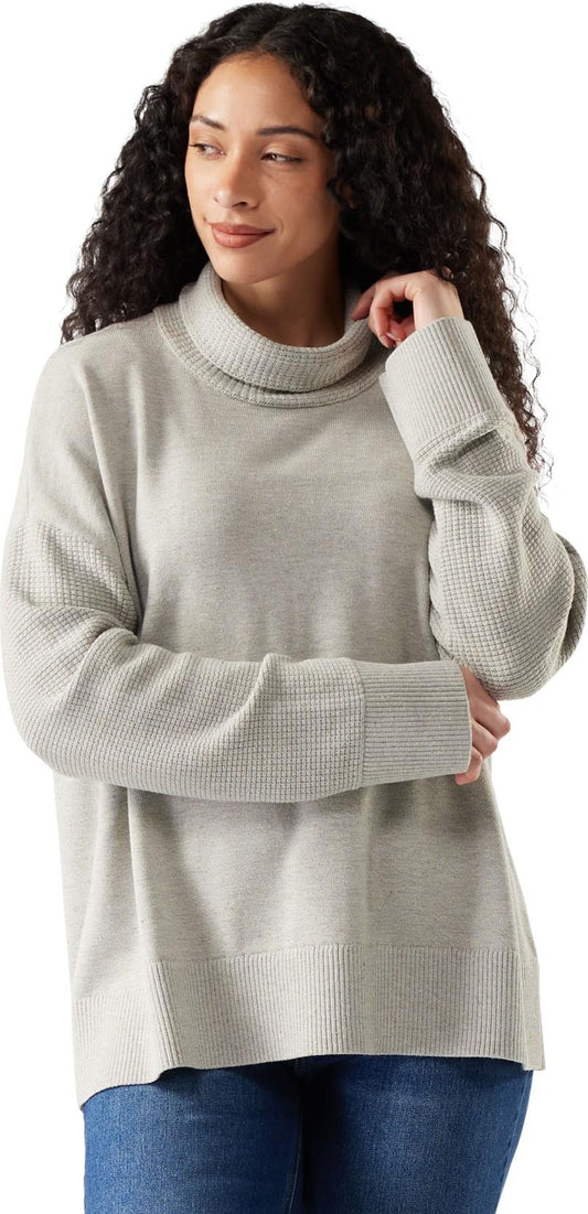 Edgewood Cowl Neck Sweater - Womens - almond / light gray 1
