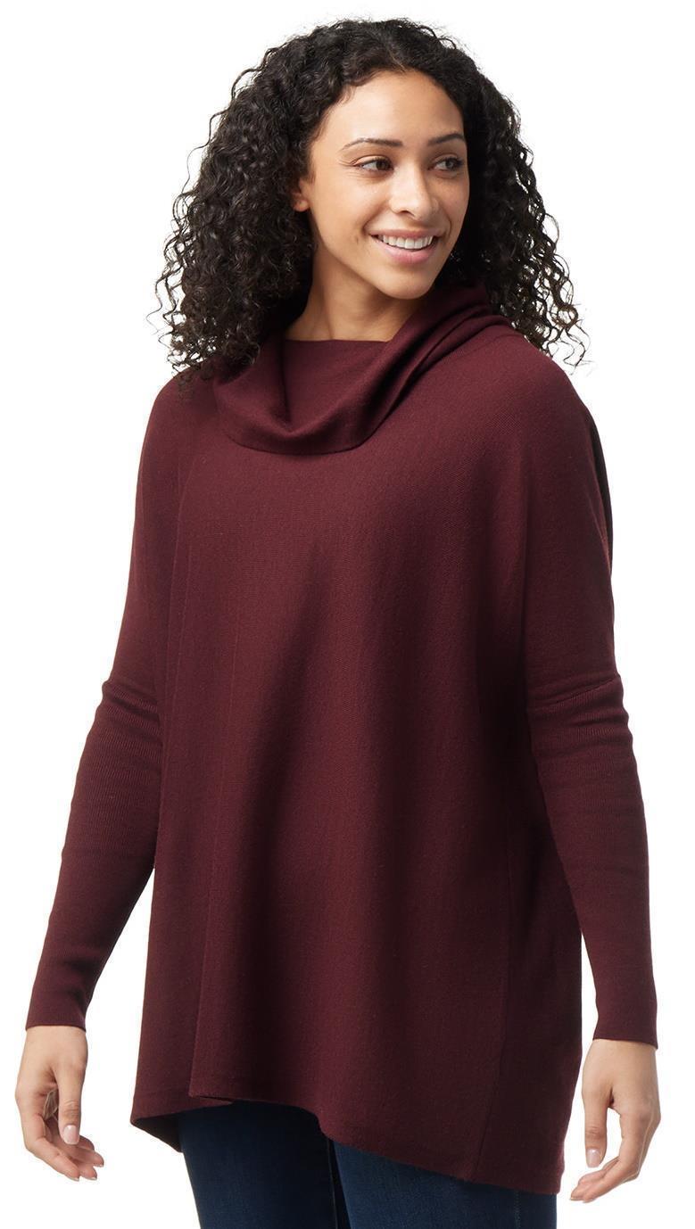 Edgewood Poncho Sweater - Womens - Black Cherry Heather 2