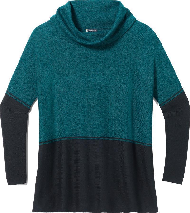 Edgewood Poncho Sweater - Womens - Emerald / Black Marl 1