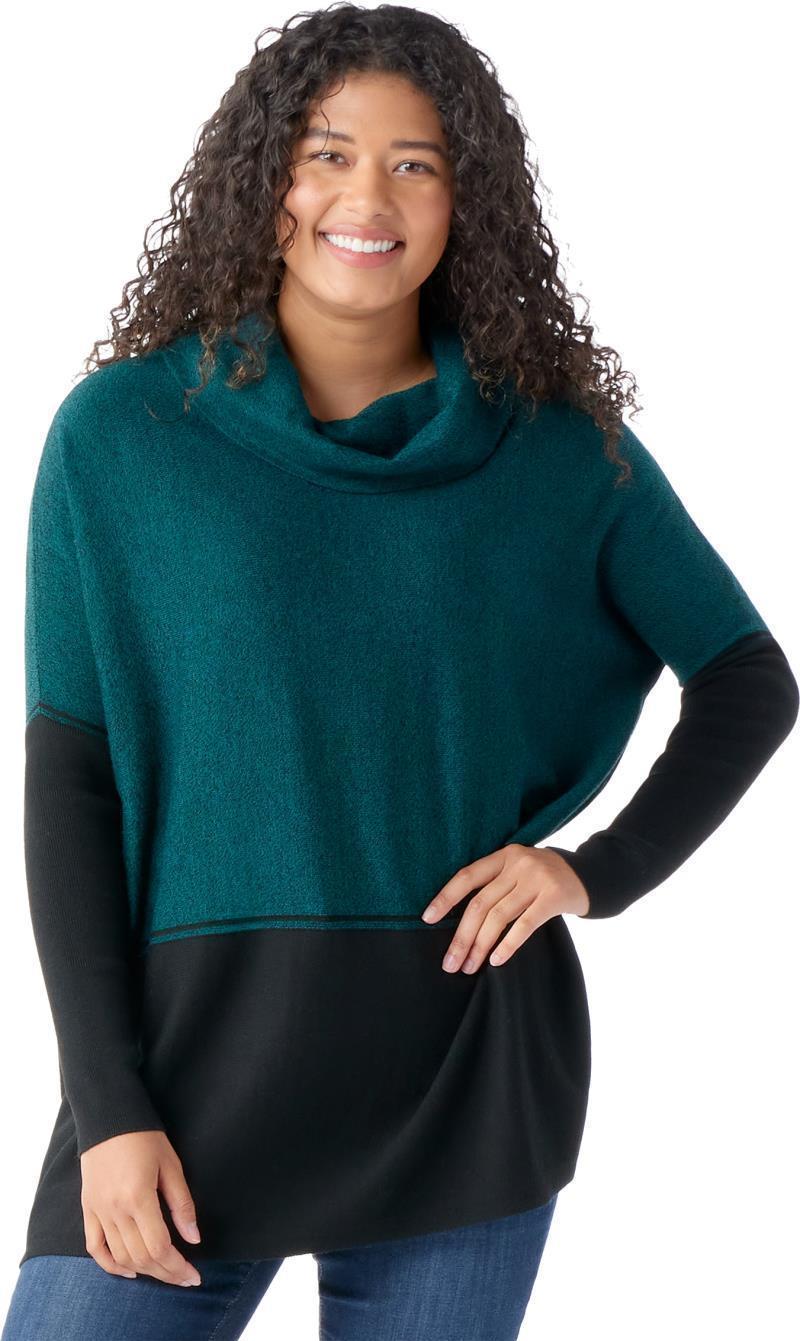 Edgewood Poncho Sweater - Womens - Emerald / Black Marl 2