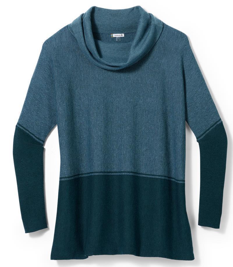 Edgewood Poncho Sweater - Womens - Mist Blue / Twilight Blue Marl 1
