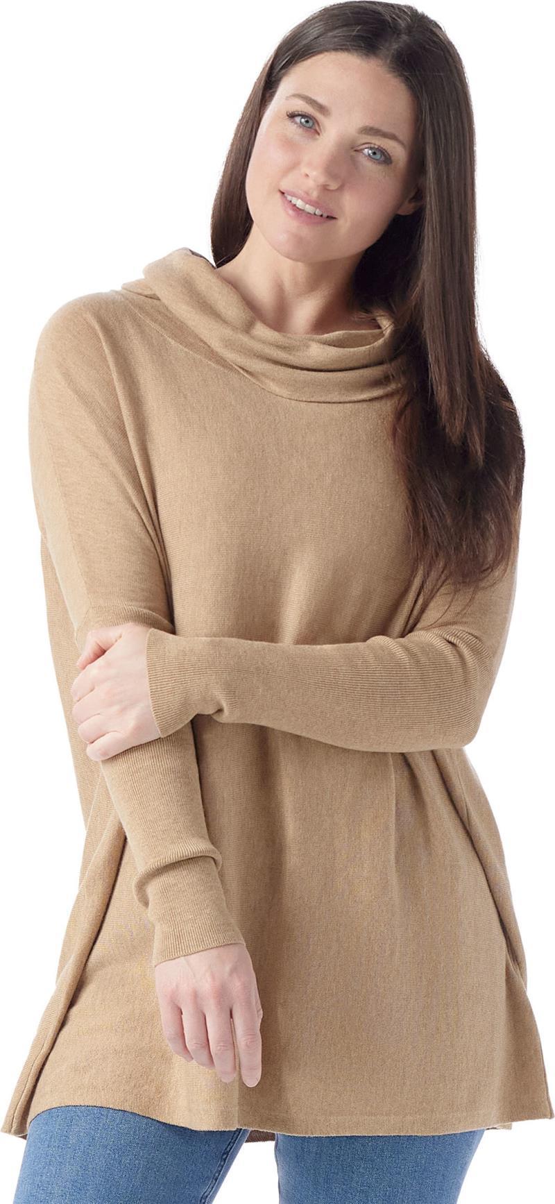 Edgewood Poncho Sweater - Womens - Toasted Coconut Heather 1