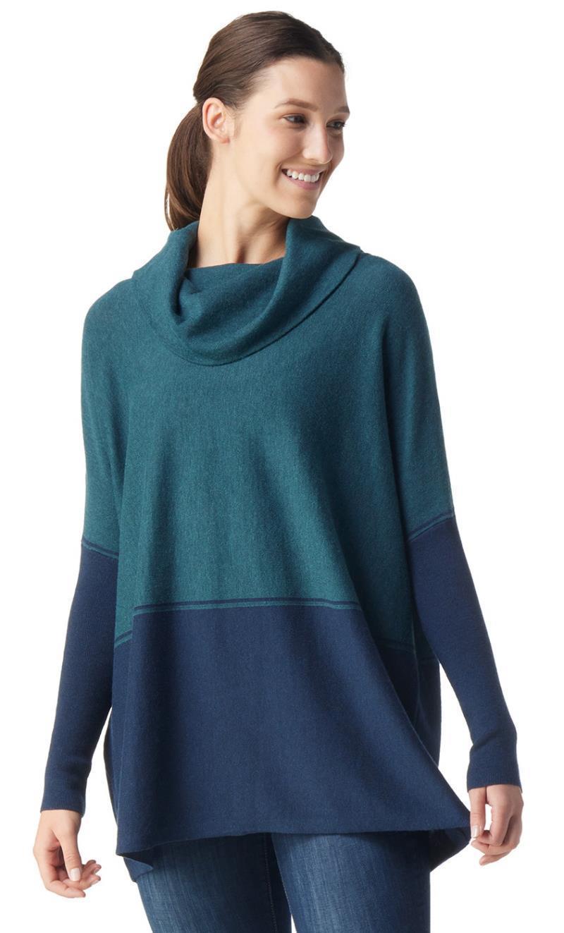 Edgewood Poncho Sweater - Womens - Twilight Blue Heather 2