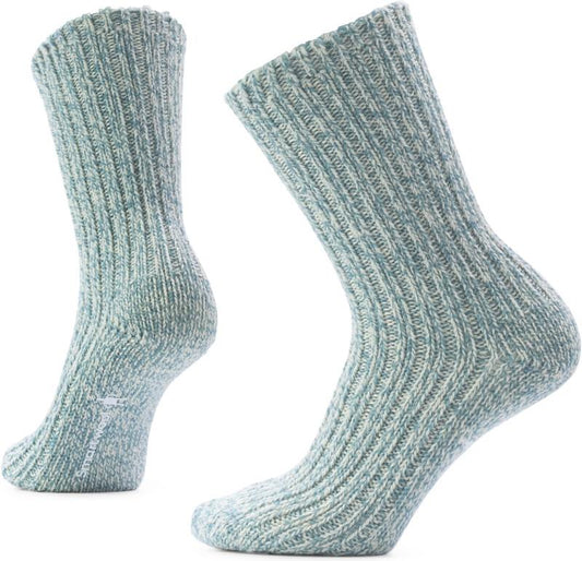 Everyday Cozy Heritage Rib Crew Socks - Womens - dusty teal 1