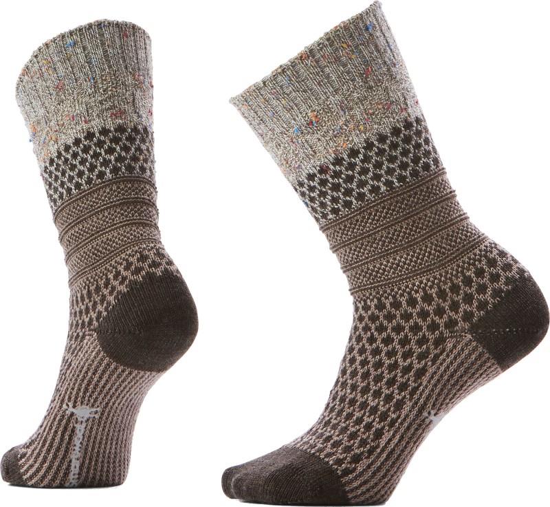 Everyday Cozy Popcorn Cable Crew Socks - Unisex - taupe / natural marl 1