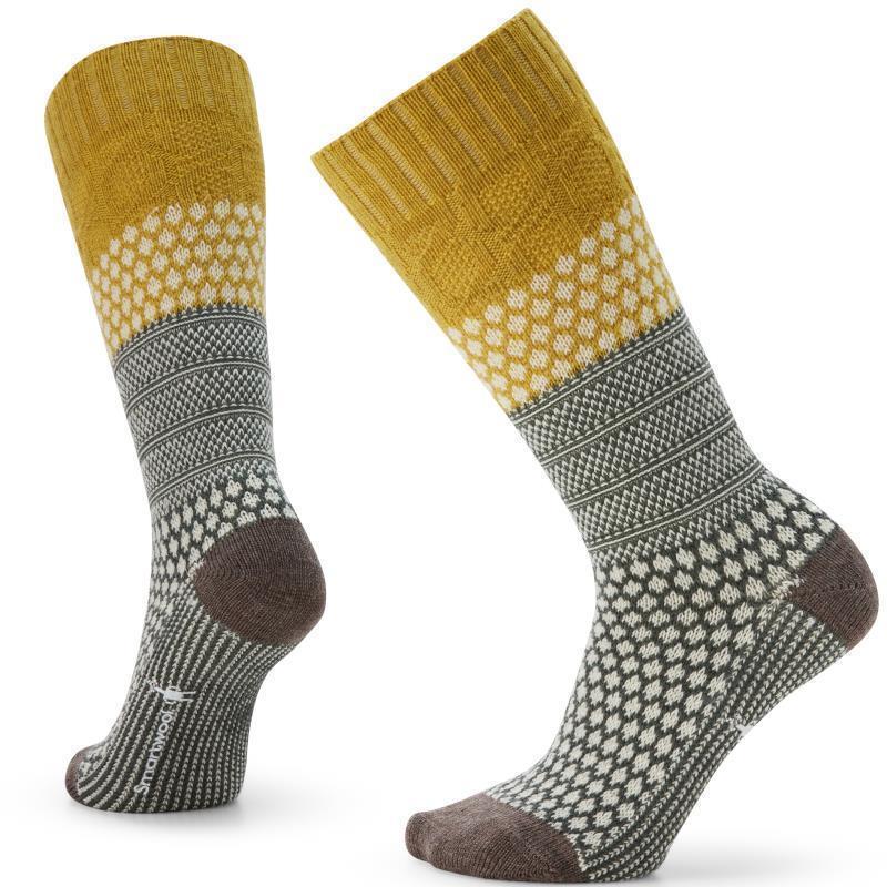 Everyday Popcorn Cable Crew Socks - Unisex - Golden Olive 1
