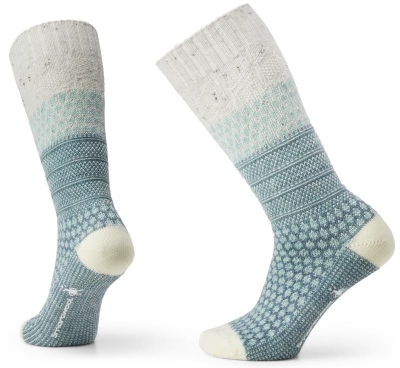 Everyday Popcorn Cable Crew Socks - Unisex - Pewter Blue 1