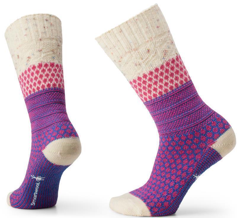 Everyday Popcorn Cable Crew Socks - Unisex - Power Pink 1