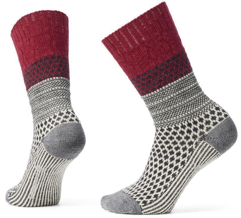 Everyday Popcorn Cable Crew Socks - Unisex - Tibetan Red 1