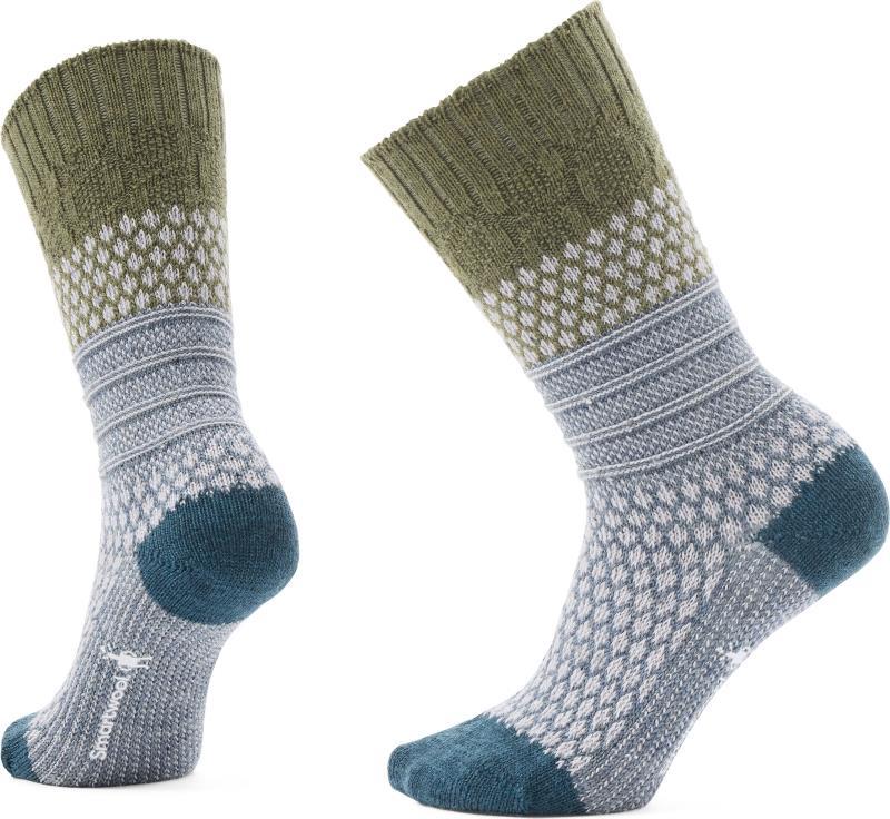 Everyday Popcorn Cable Crew Socks - Unisex - Winter Moss 1