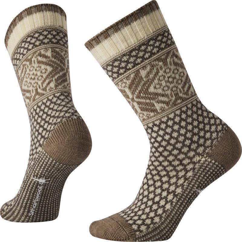 Everyday Popcorn Snowflake Pattern Crew Socks - Womens - Moonbeam 1