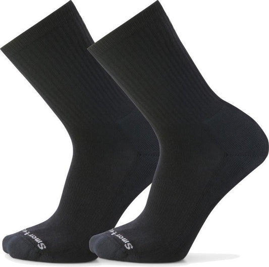 Everyday Solid Rib Crew Socks - 2-Pack - Unisex - Black 1