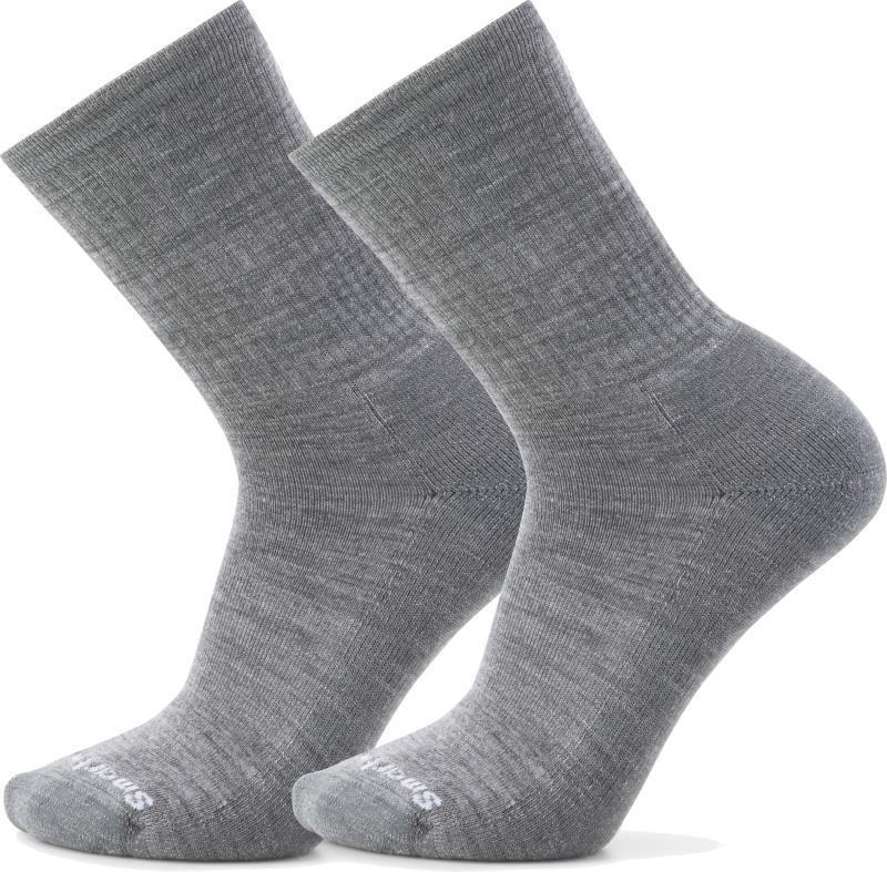 Everyday Solid Rib Crew Socks - 2-Pack - Unisex - Medium Gray 1